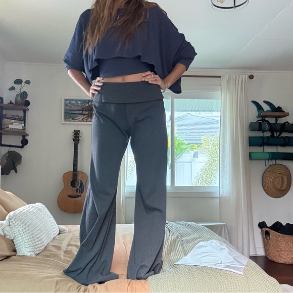 Tai Swim Gray Wide-Leg 100% cotton lounge pants - Picture 4 of 10